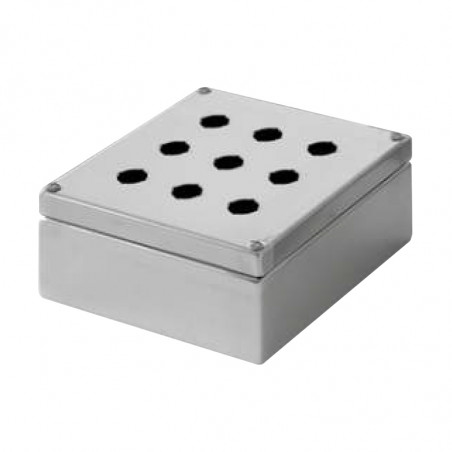 FP series stainless steel control cassettes with holes for the IP66 buttons