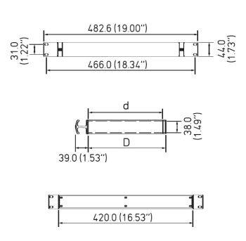 Versamet - kaseta – sub rack 19” wymiary